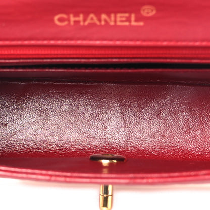 Chanel Lambskin Quilted Mini Square Flap Red 4 of 14