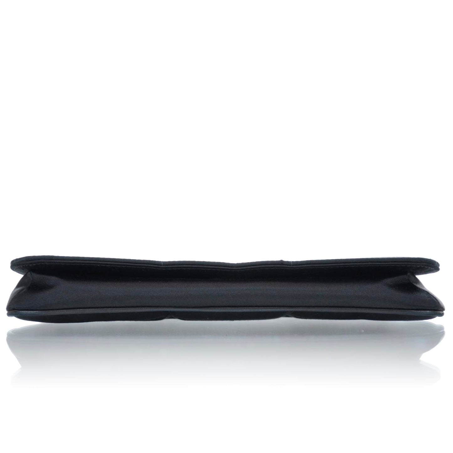 Satin Quilted Evening Flap Bag Black