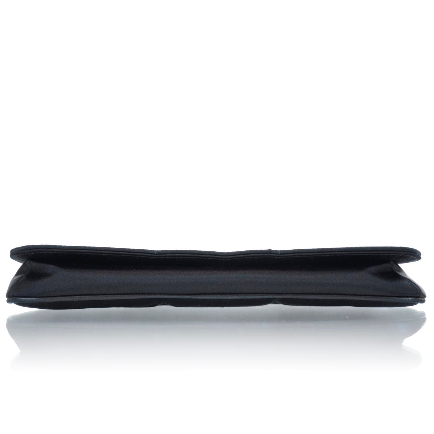 Chanel Satin Quilted Evening Flap Bag Black 5 of 10
