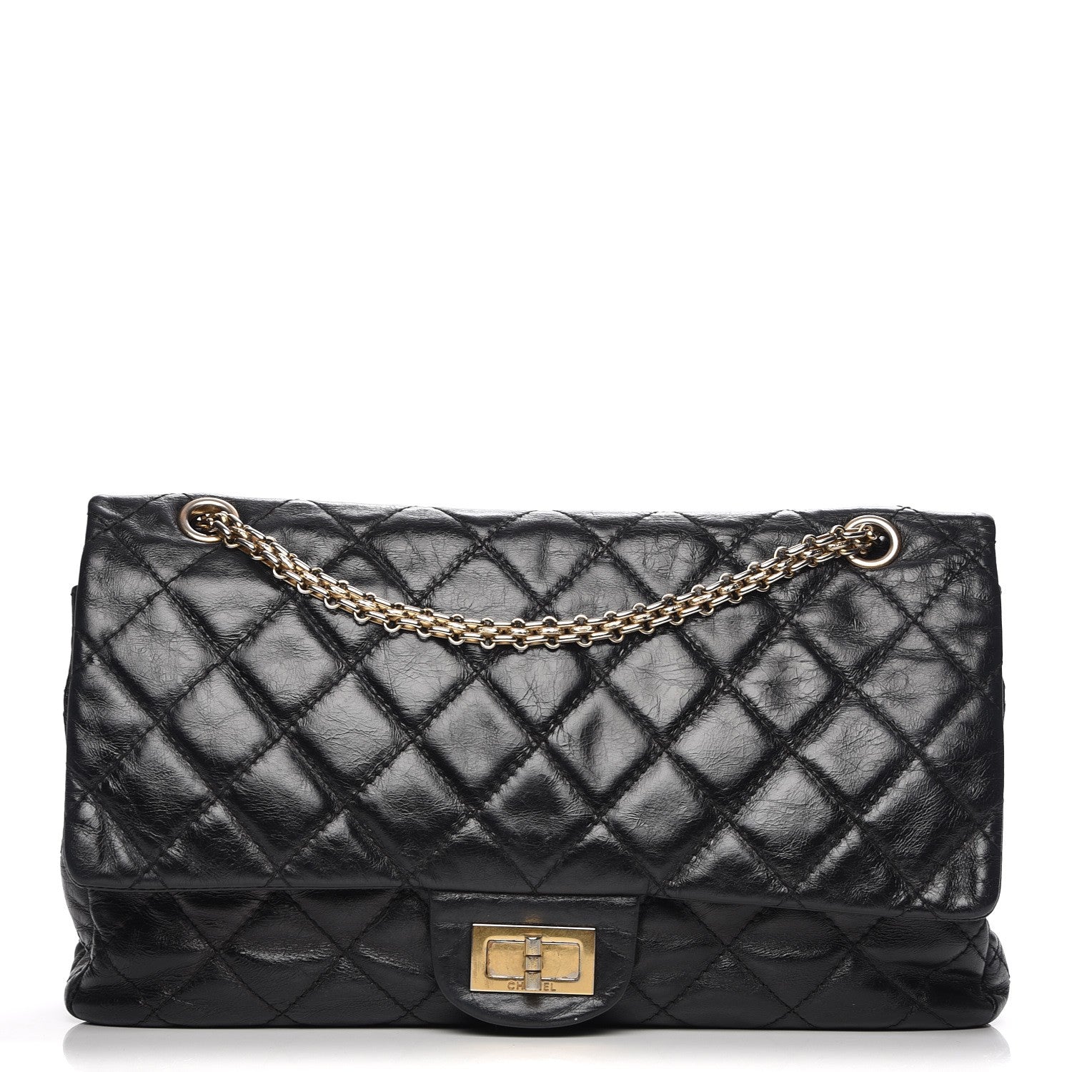 Chanel Glazed Calfskin 2.55 Reissue 227 Flap Black 1 of 7