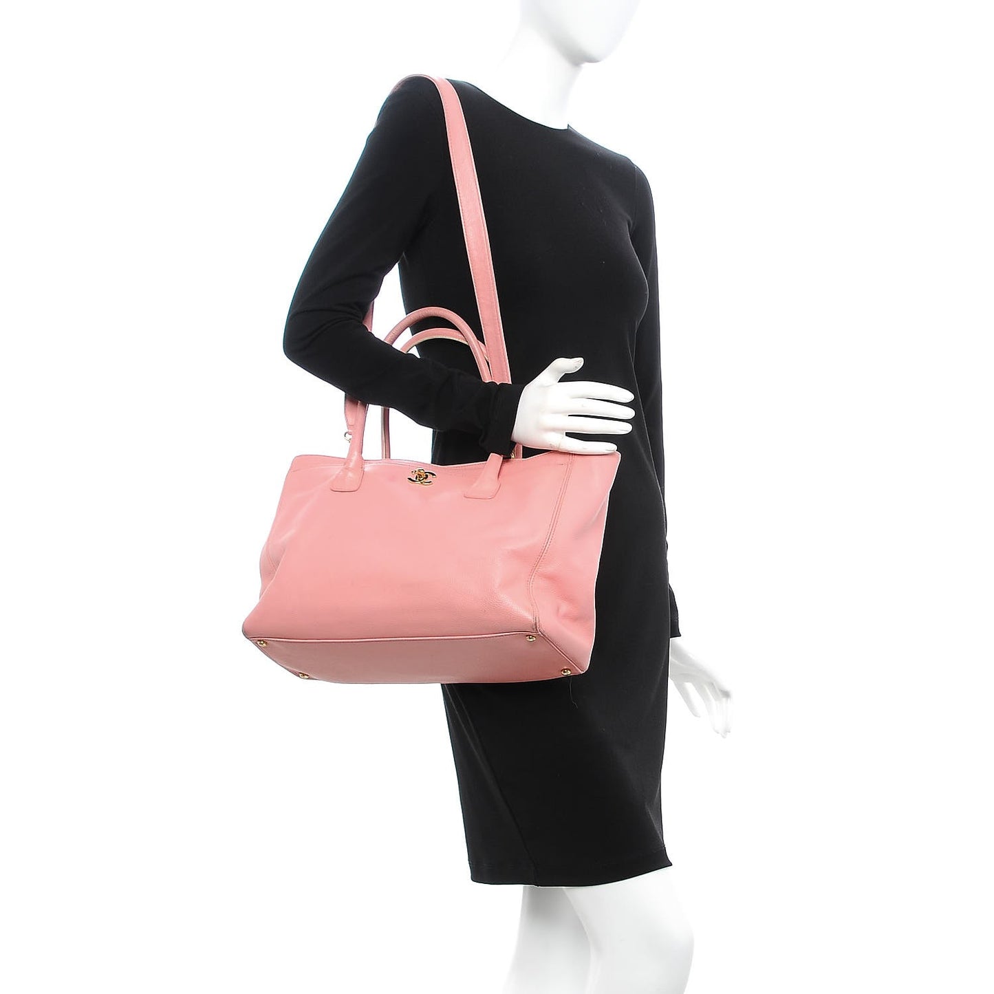 Calfskin Cerf Shopper Tote Pink
