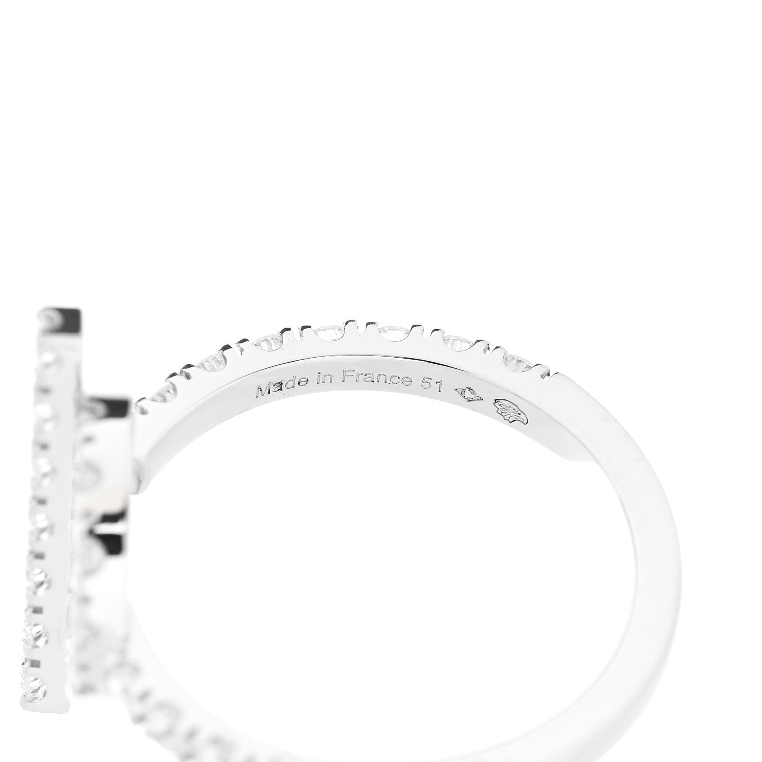 Hermes 18K White Gold Diamond Finesse Ring 51 5.75 4 of 7