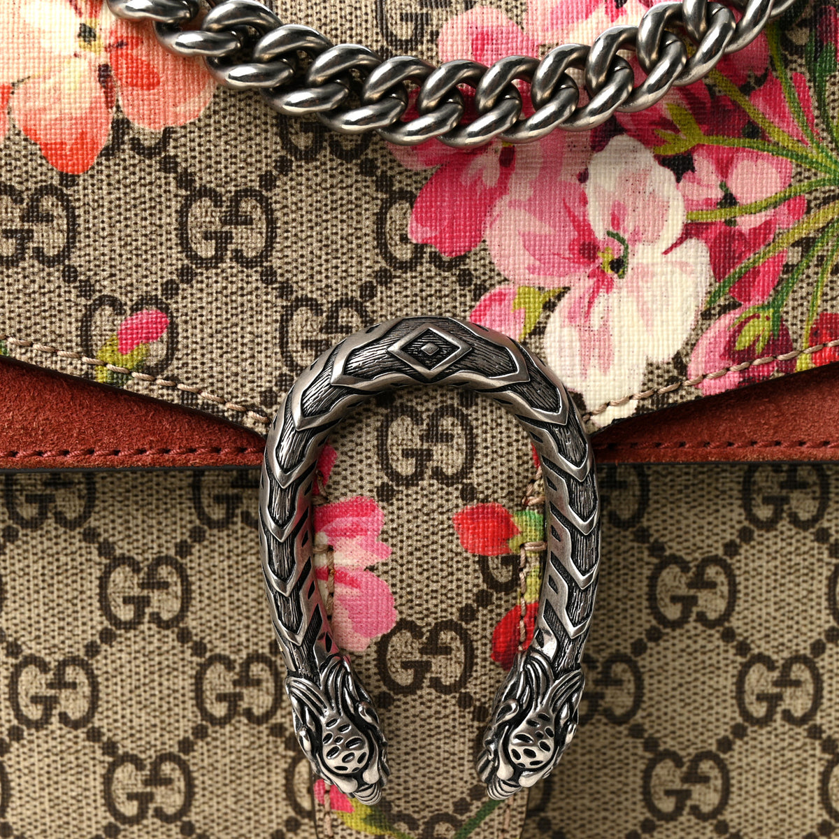 GG Supreme Monogram Blooms Mini Dionysus Shoulder Bag Beige Multicolor Dry Rose