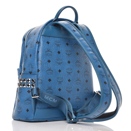 MCM Visetos Small Side Stud Stark Backpack Blue 3 of 9