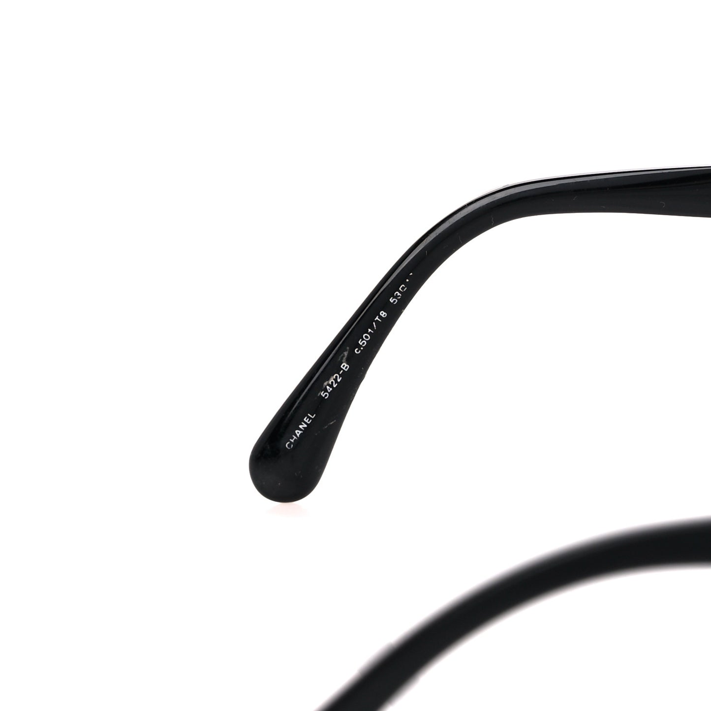 Acetate Strass Polarized Square Sunglasses 5422-B Black