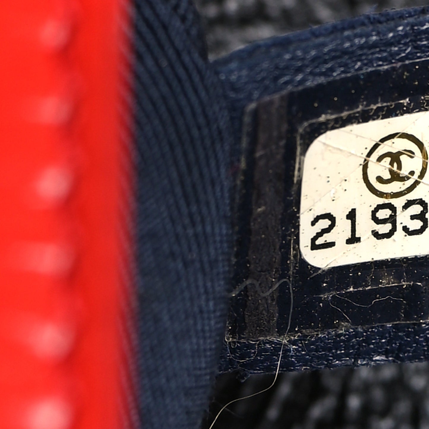Shiny Goatskin Quilted Tri-Color Flap Black Red Navy