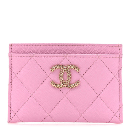 Chanel Caviar Metal Perforated Quilted Card Holder Lilas 1 of 11