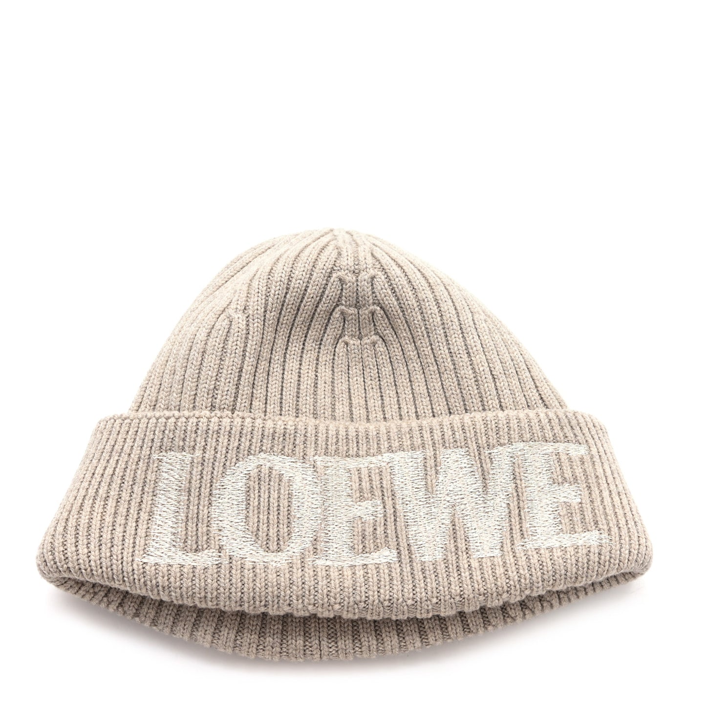Wool Logo Beanie Dark Beige