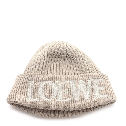 Loewe Wool Logo Beanie Dark Beige 1 of 5