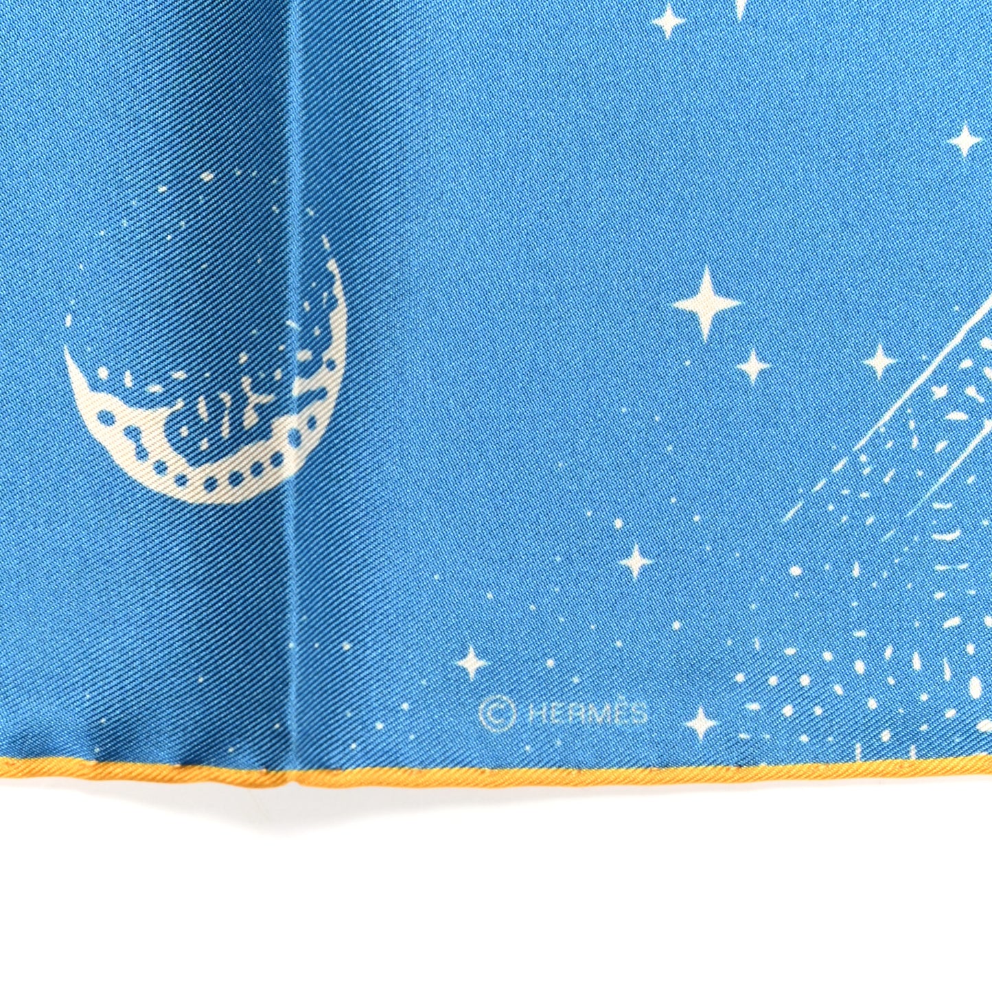 Silk Clair De Lune Double Face Scarf 90 Black Jaune D'Or Bleu