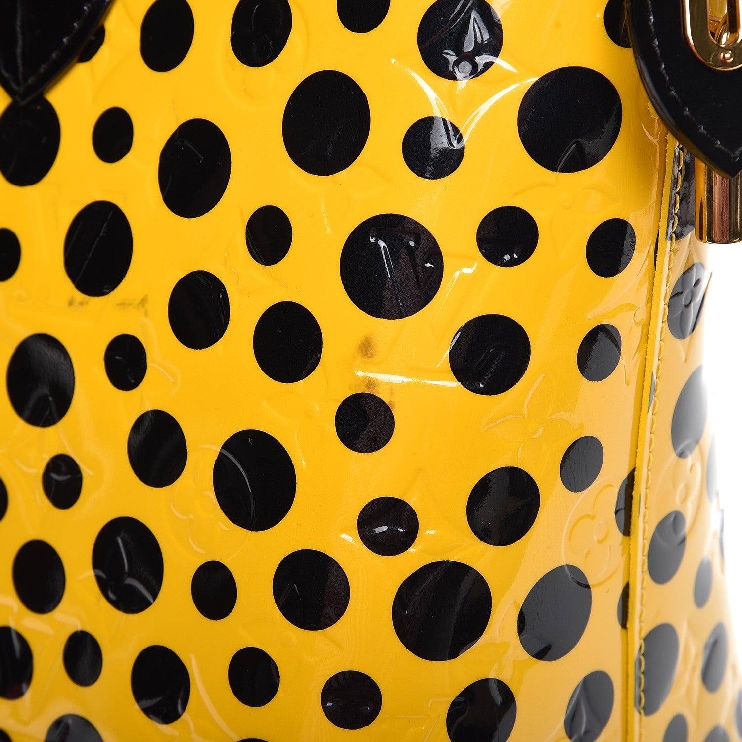 Louis Vuitton Vernis Kusama Infinity Dots Lockit MM Yellow 8 of 10