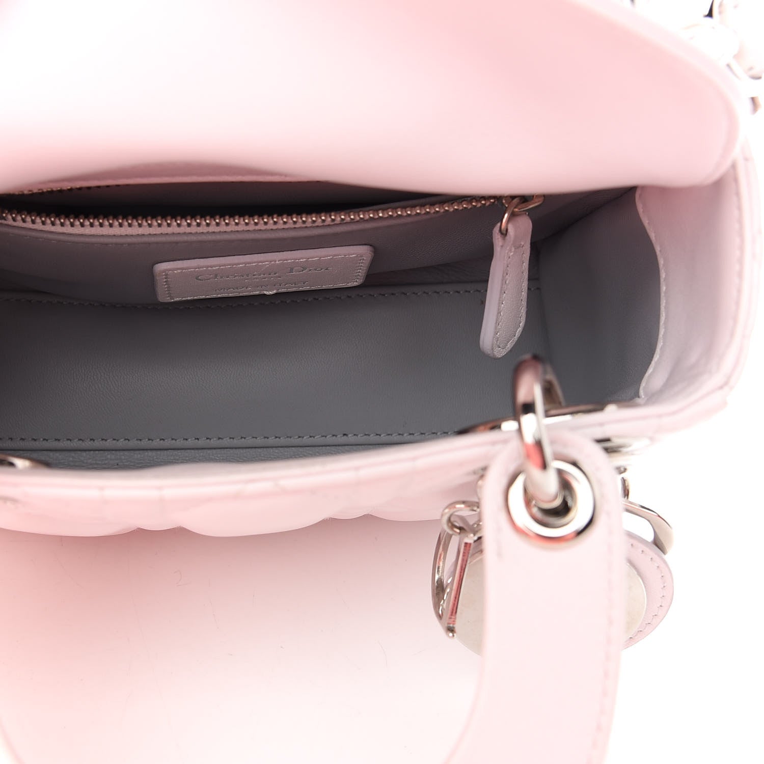 Christian Dior Lambskin Cannage Mini Lady Dior Crystal Strap Off White 4 of 7