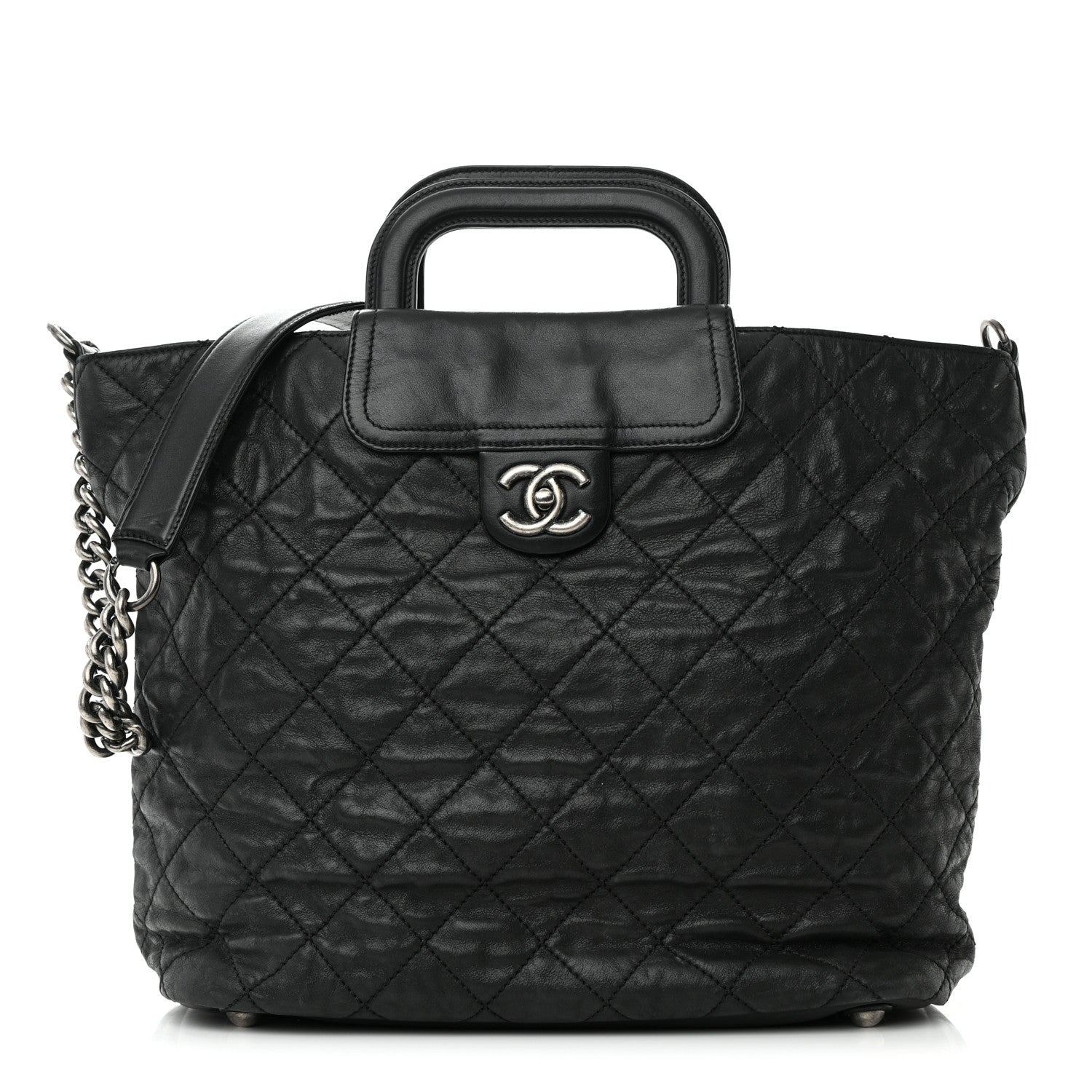 Chanel Iridescent Calfskin Quilted In The Mix Shopping Tote Black 1 of 23