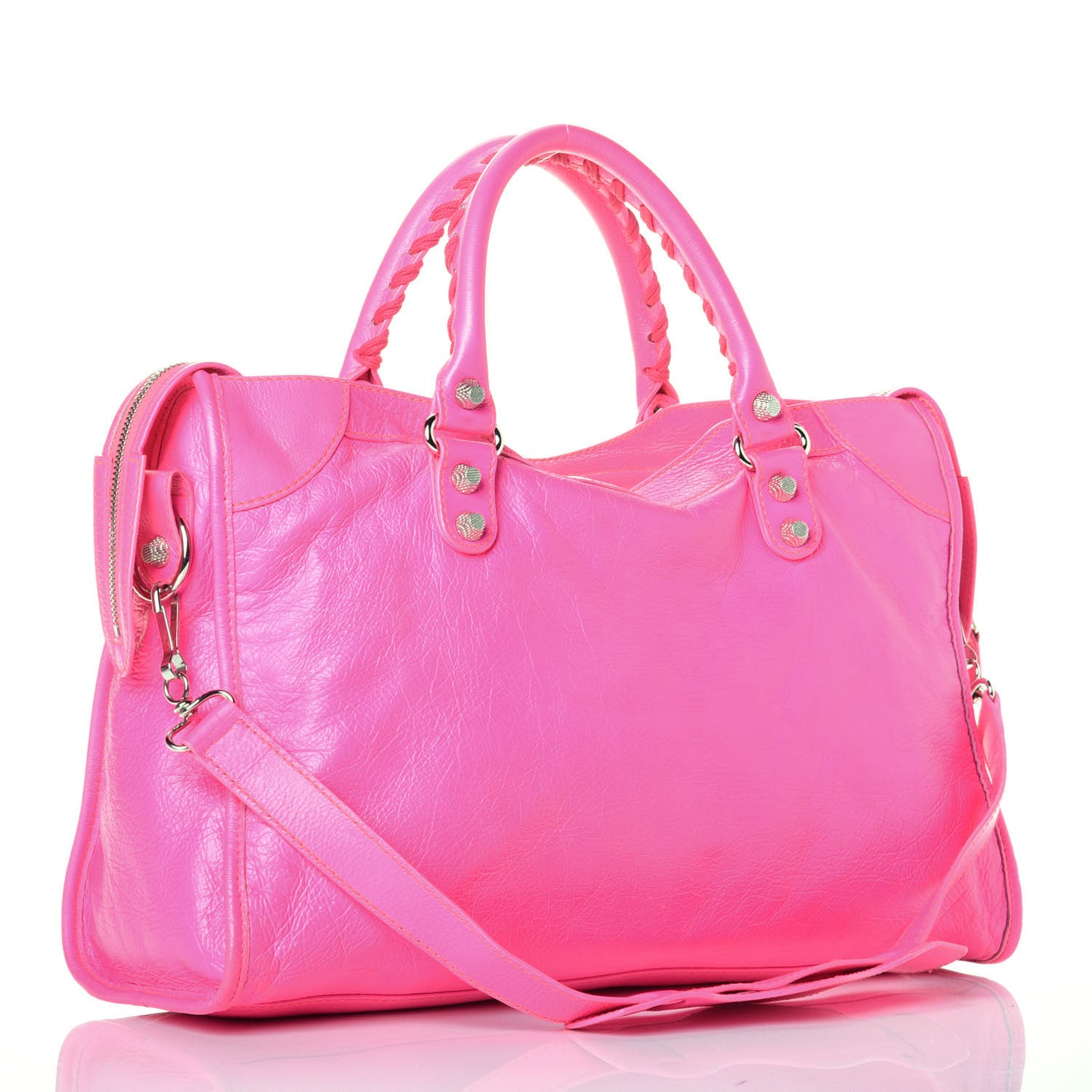 Agneau Giant 12 Silver Hardware City Rose Fluo
