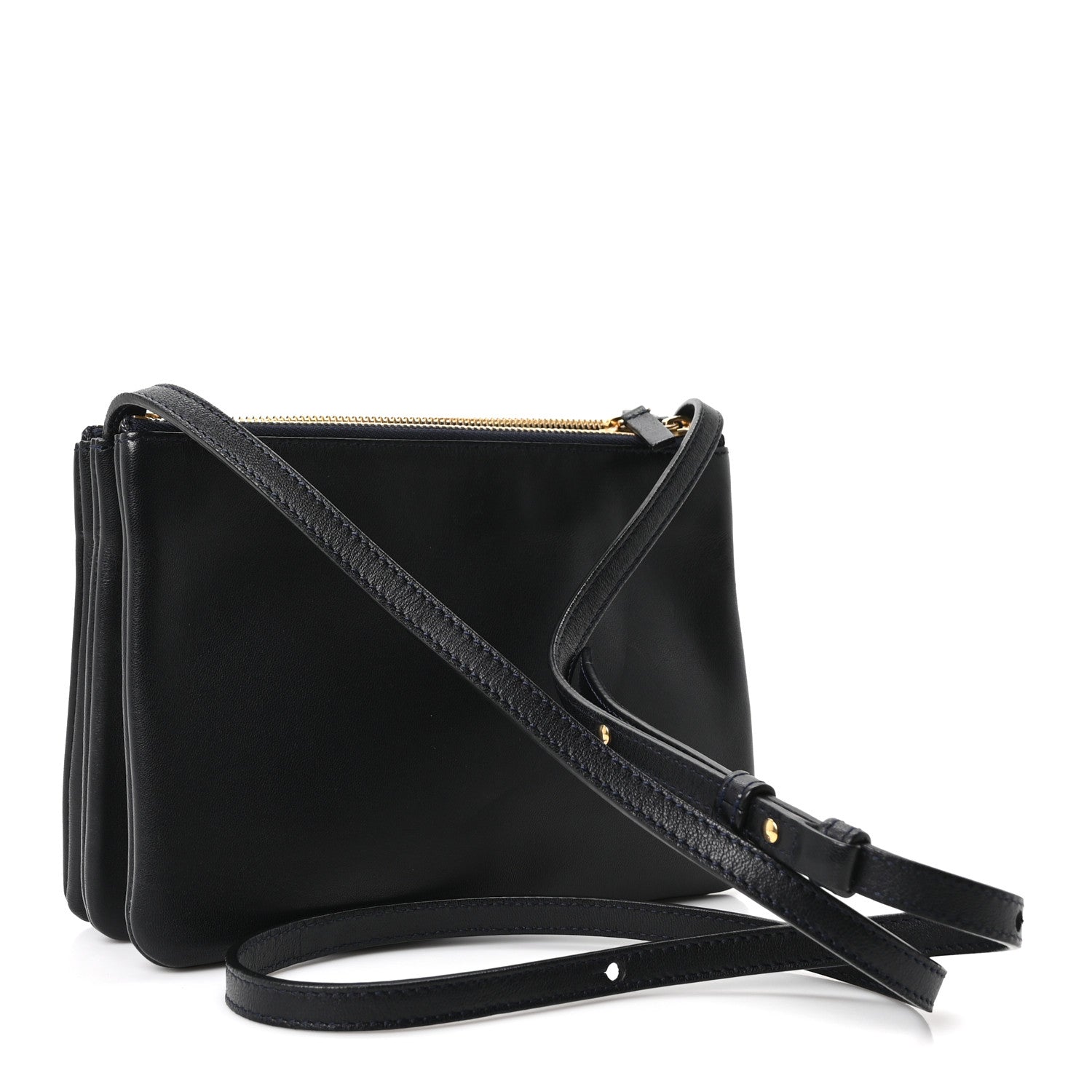Celine Lambskin Large Trio Crossbody Bag Abyss Blue 3 of 9