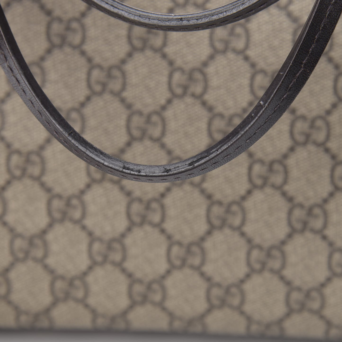 GG Supreme Monogram Medium Zippered Tote Dark Brown