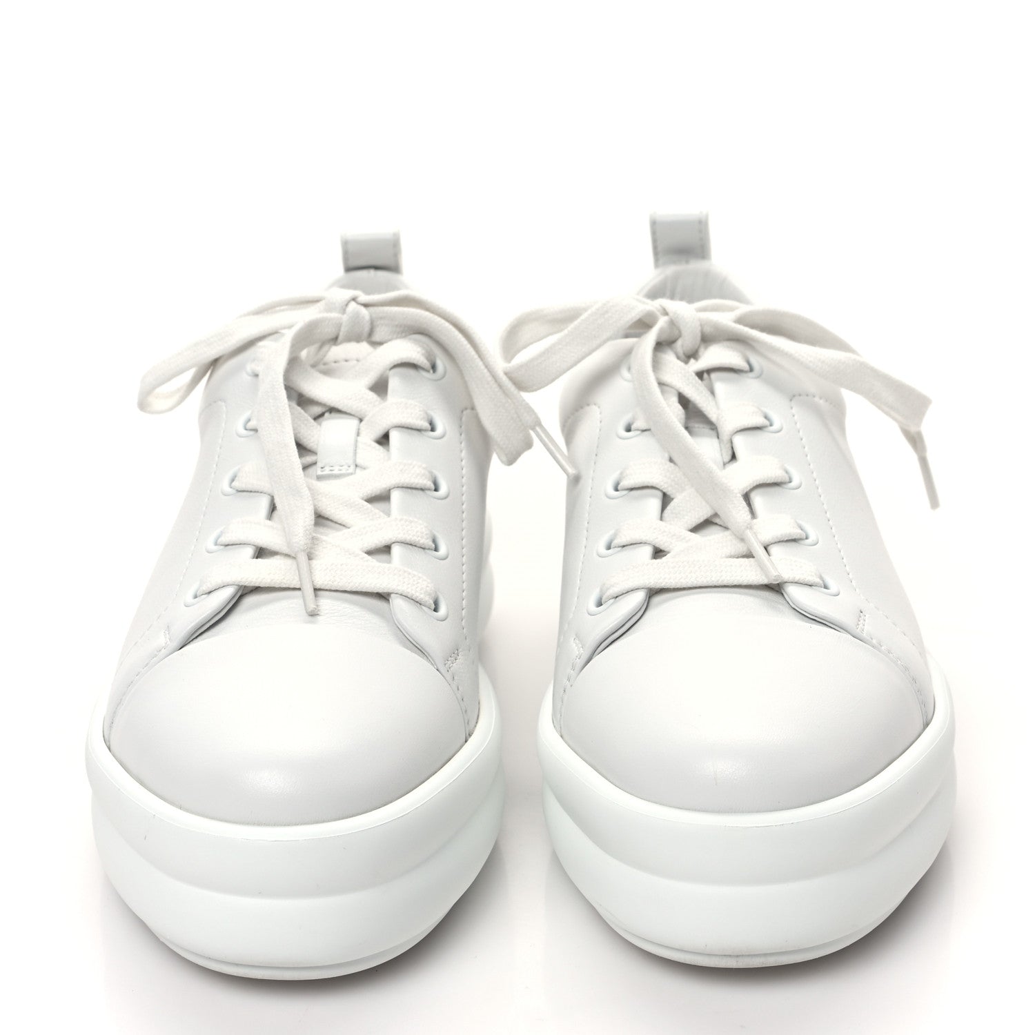 Hermes Calfskin Womens Happy Sneakers 36.5 White 2 of 9