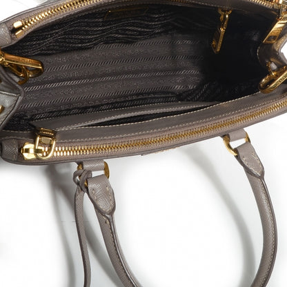 Prada Saffiano Lux Mini Double Zip Tote Argilla 7 of 10
