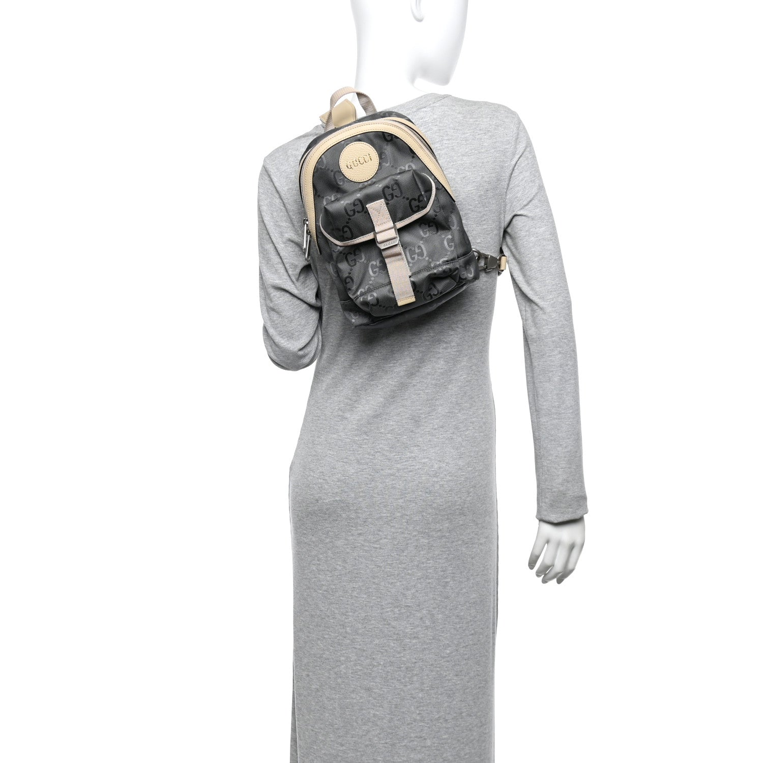 Gucci Econyl Nylon Monogram Off The Grid Sling Backpack Graphite Grey New Plaster 2 of 12