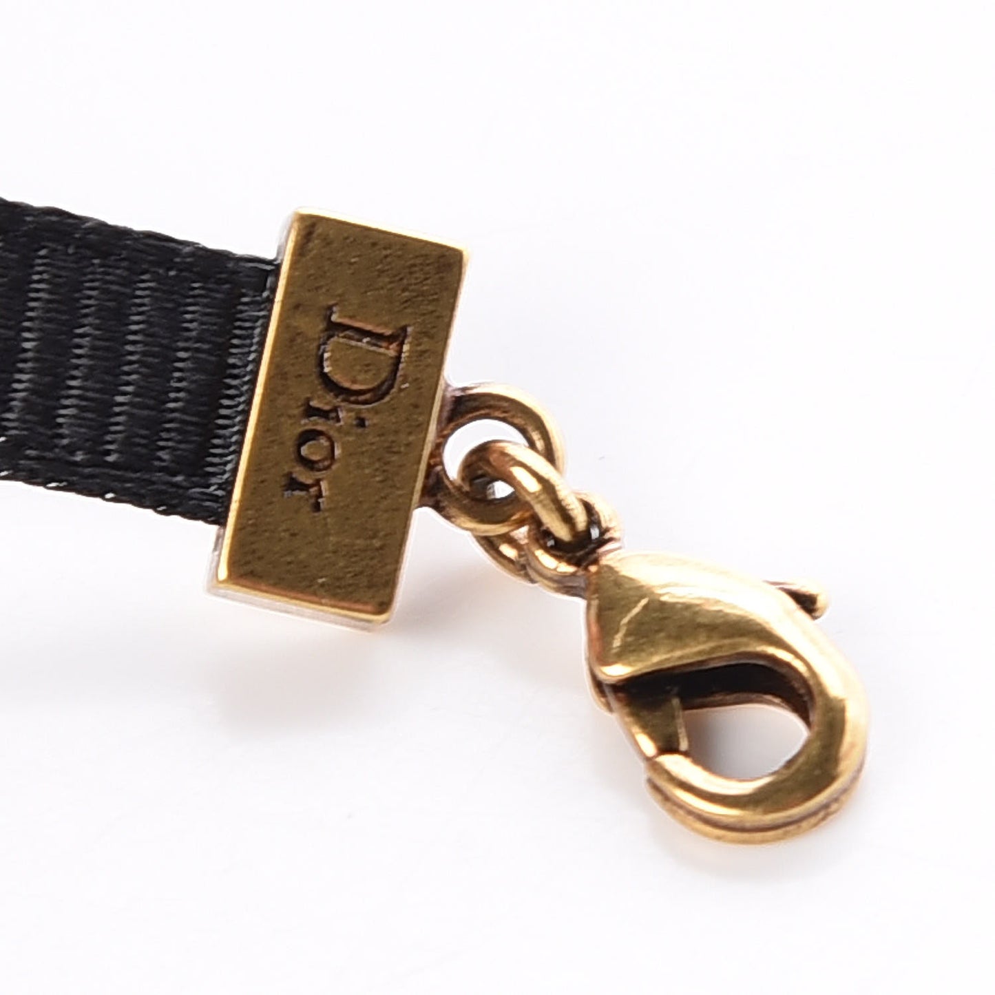 Grosgrain Ribbon J'Adior Logo Choker Necklace Black