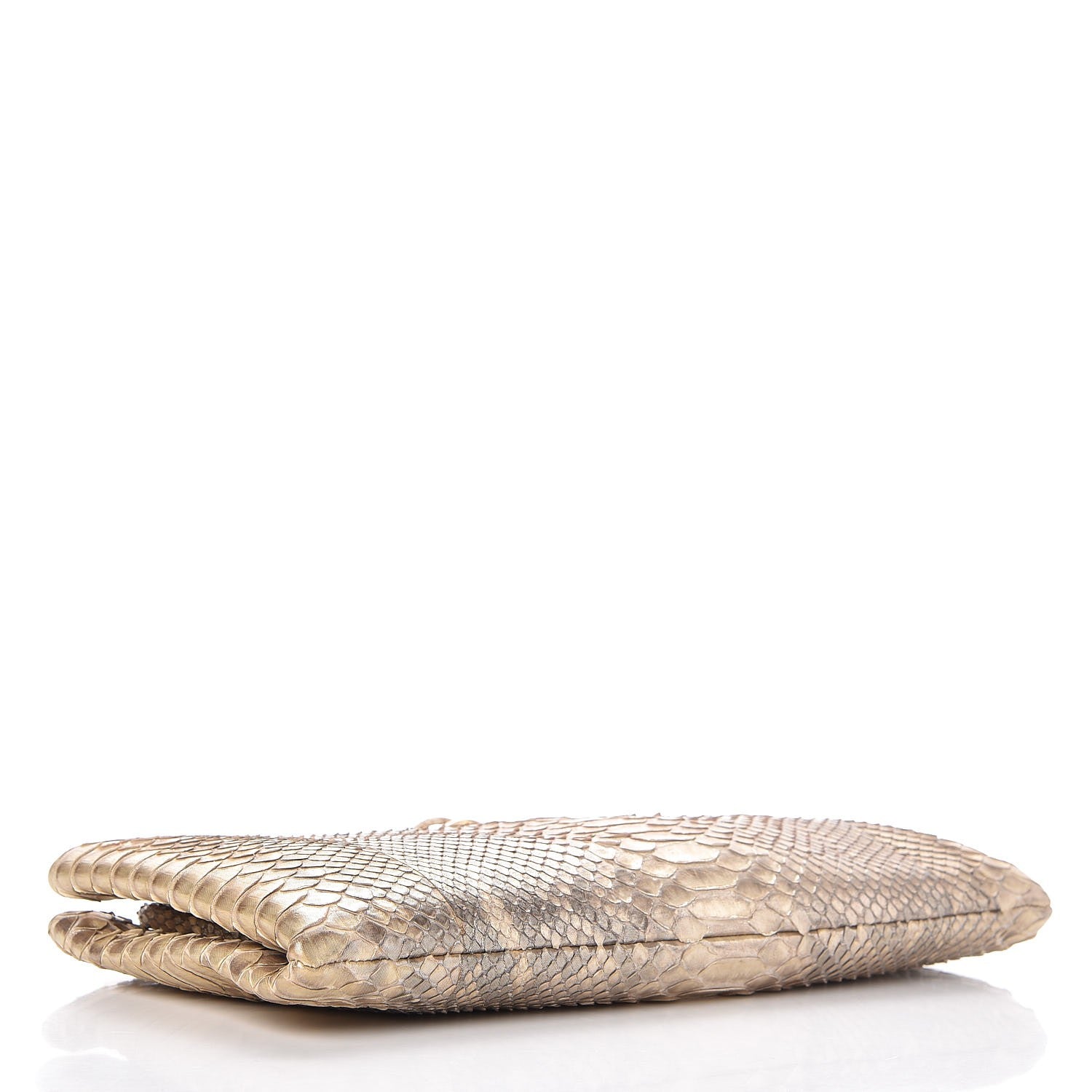 Chanel Metallic Python Crystal CC Clutch Gold 4 of 10