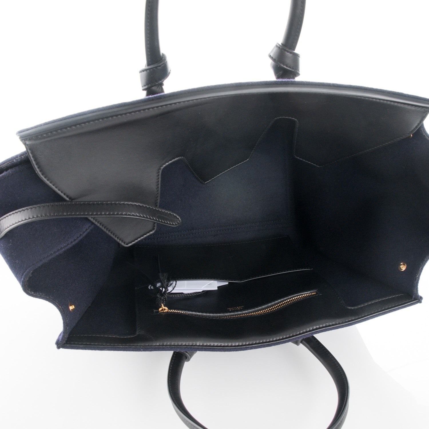 Celine Felt Calfskin Small Tie Knot Tote Navy 5 of 7