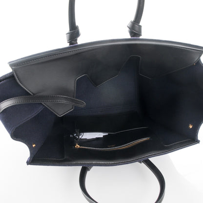 Celine Felt Calfskin Small Tie Knot Tote Navy 5 of 7