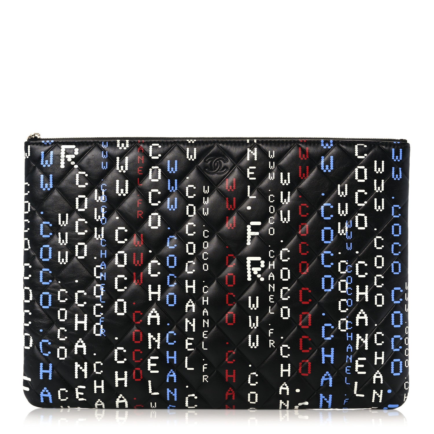Chanel Lambskin Quilted Large Data Center Cosmetic Case Black 1 of 10