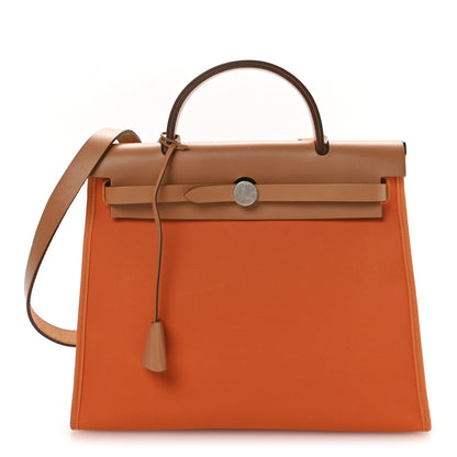 Hermes Vache Hunter Toile Herbag Zip 31 PM Orange 1 of 11