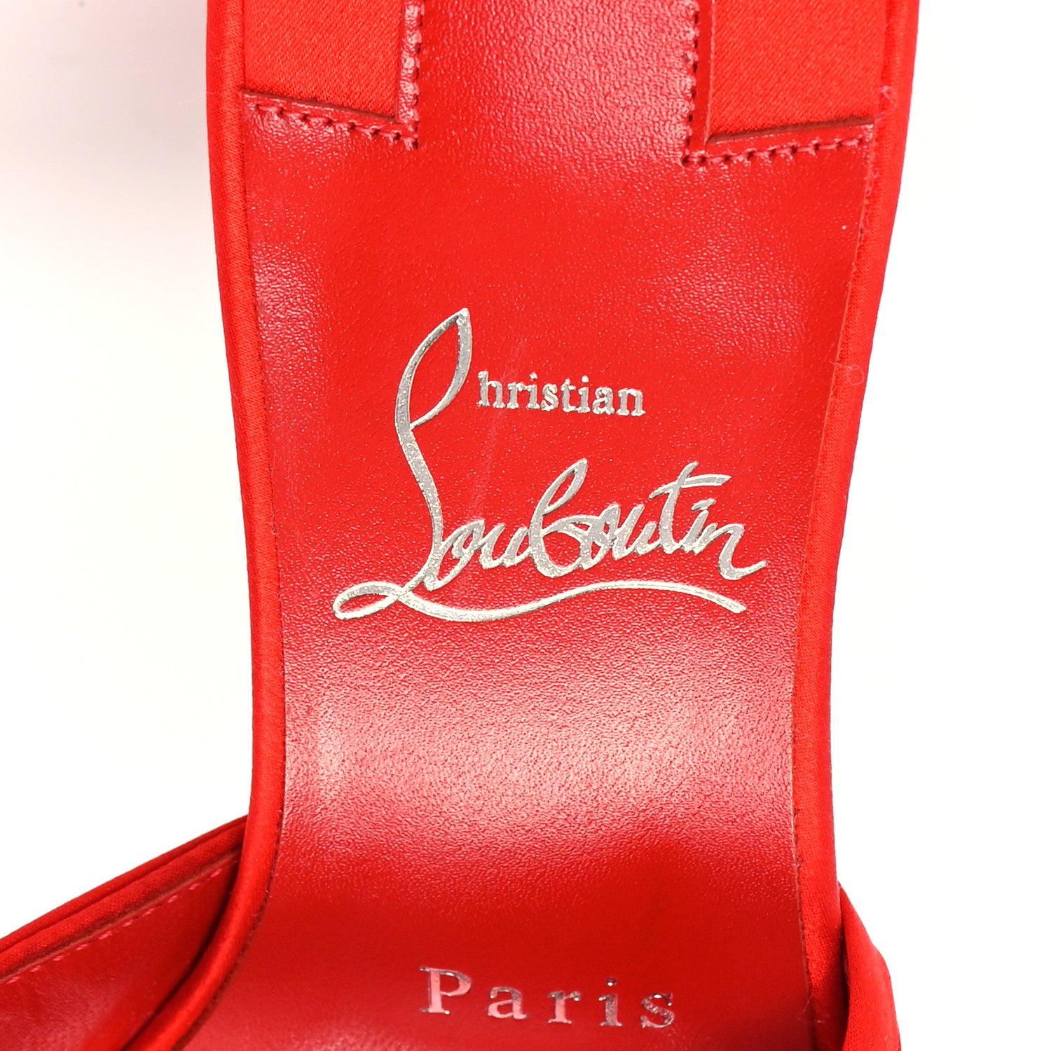 Christian Louboutin Crepe Satin Nicol Is Back 85 Slide Sandals 38 Venus 8 of 8