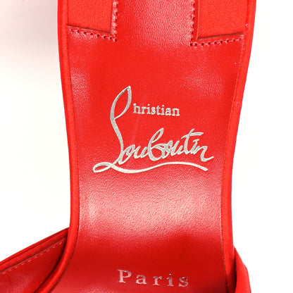 Christian Louboutin Crepe Satin Nicol Is Back 85 Slide Sandals 38 Venus 8 of 8