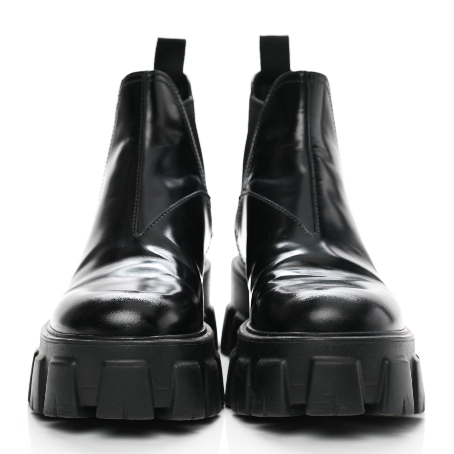 Prada Spazzolato Rois Monolith Chelsea 55mm Ankle Boots 36.5 Black 2 of 8