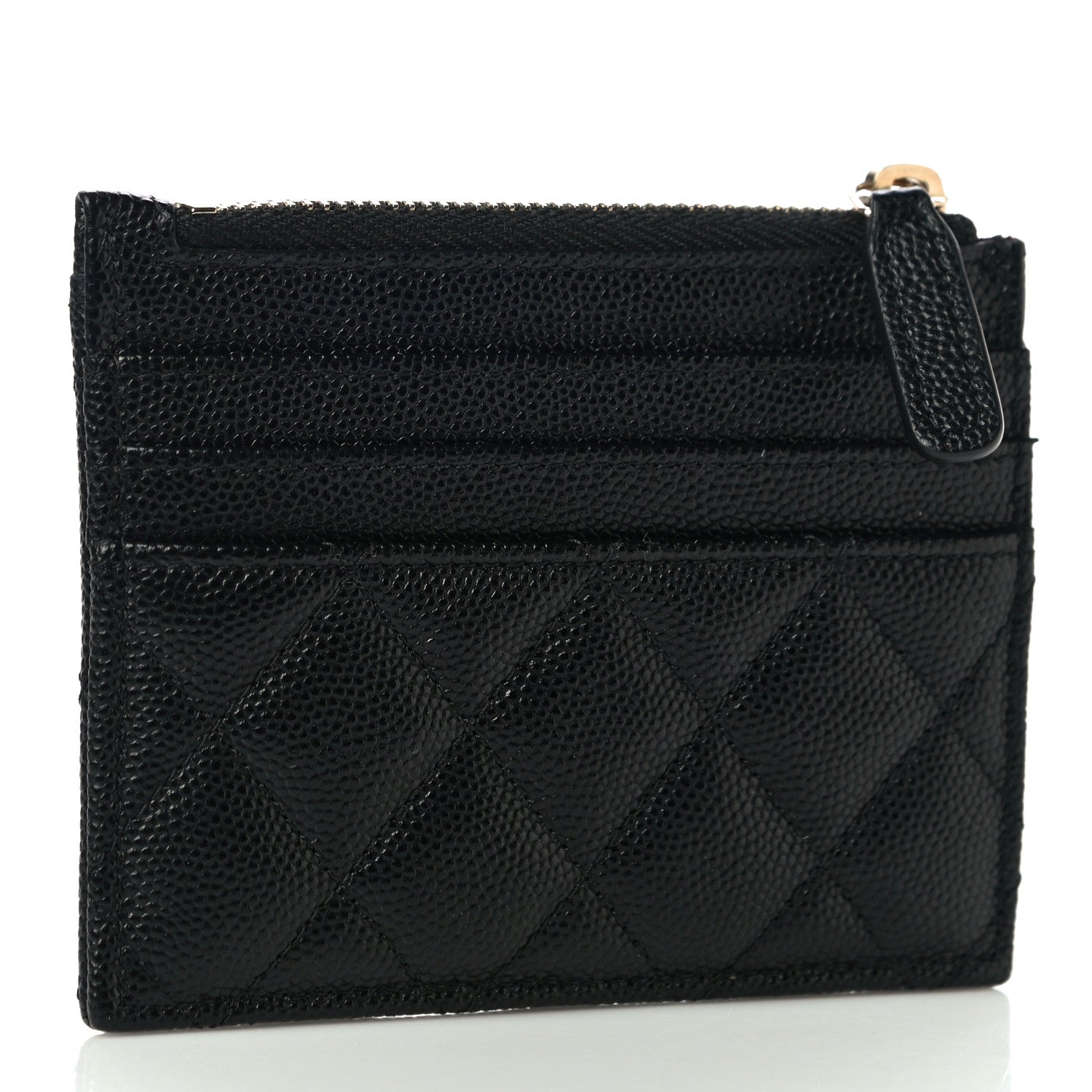 Chanel Caviar Quilted CC Zip Card Holder Black 3 of 11