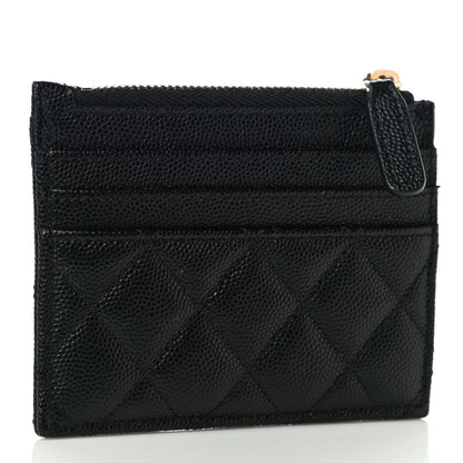 Chanel Caviar Quilted CC Zip Card Holder Black 3 of 11