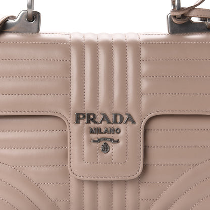 Prada Soft Calfskin Impunture Diagramme Flap Top Handle Bag Cipria 10 of 10