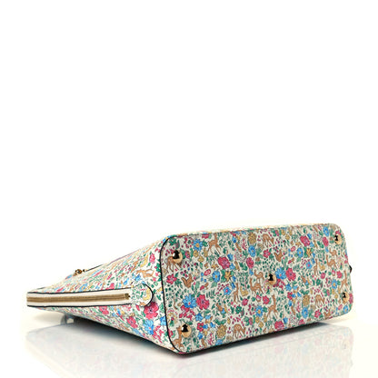 Gucci X LIBERTY OF LONDON Calfskin Floral Fawn Print Horsebit 1955 Duffle Bag Multicolor Purple Ivory 3 of 7