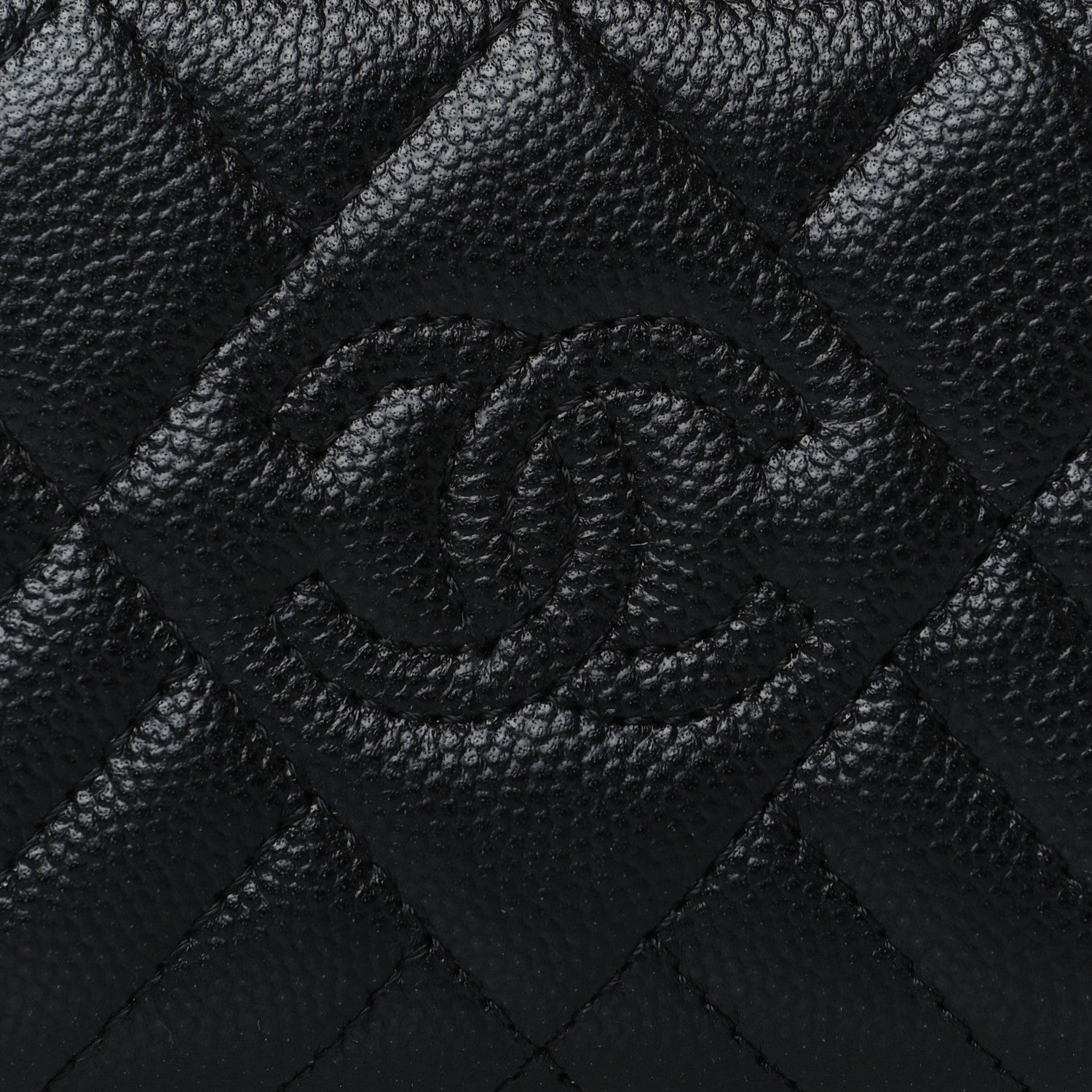 Chanel Caviar Quilted Diamond CC Zip Around Coin Purse Black 8 of 9