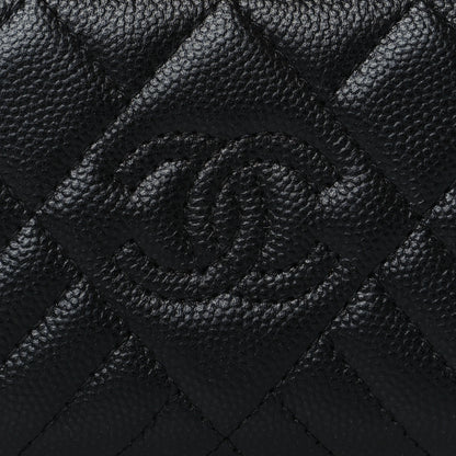 Chanel Caviar Quilted Diamond CC Zip Around Coin Purse Black 8 of 9