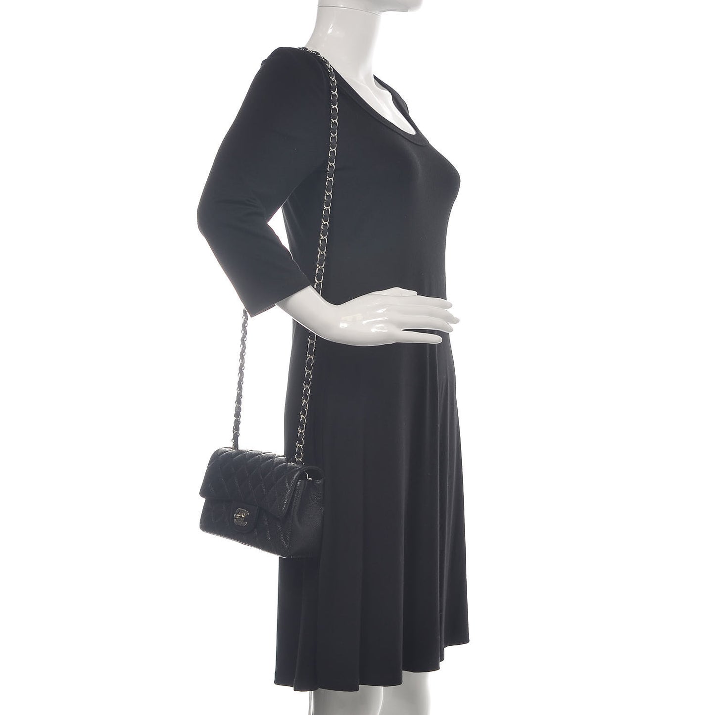 Caviar Quilted Mini Rectangular Flap Black