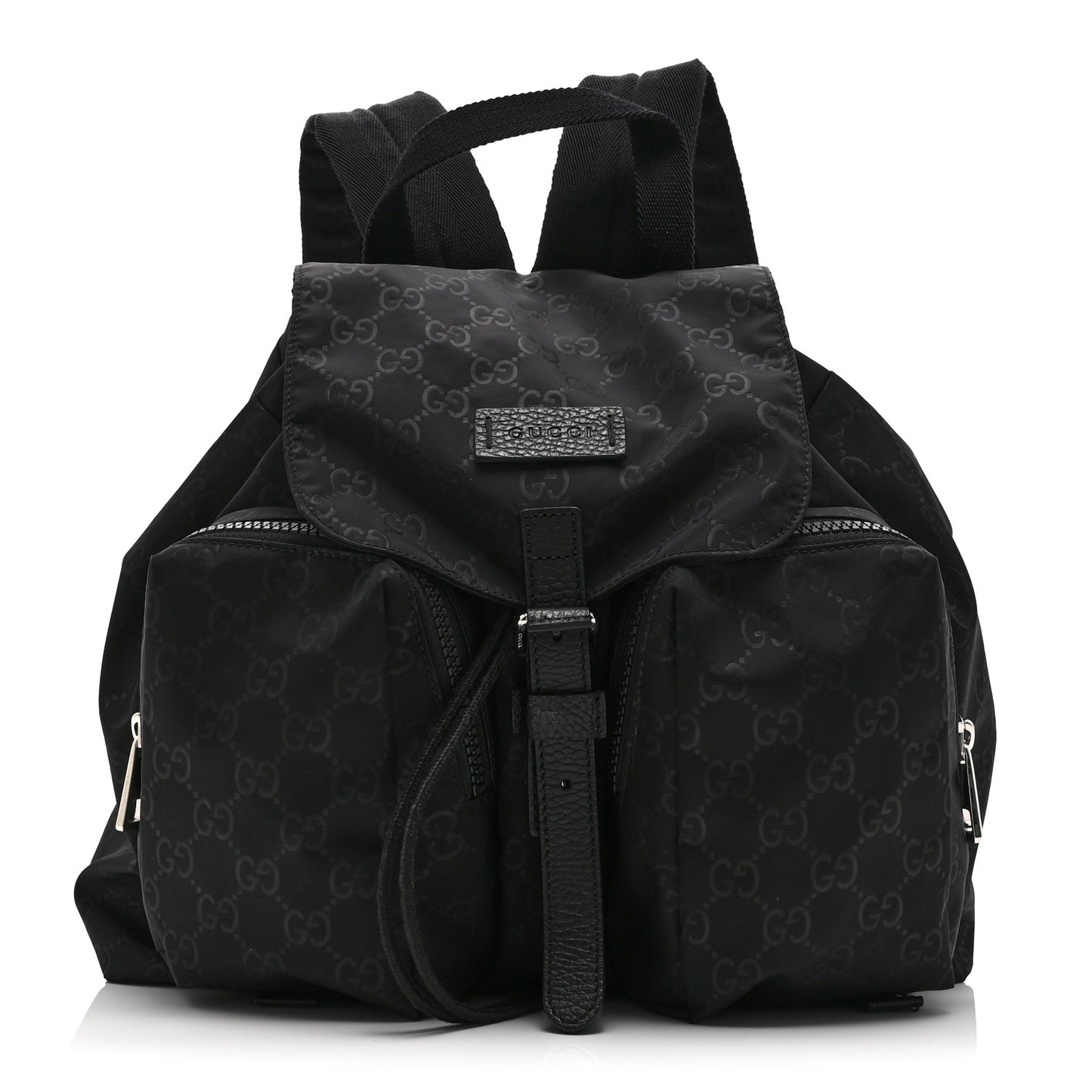 Nylon Monogram Small Single Buckle Backpack Black