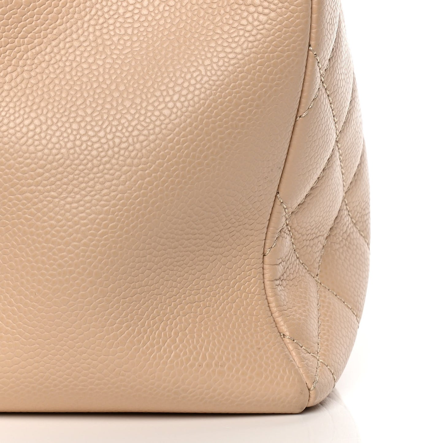 Caviar Quilted Grand Shopping Tote GST Beige Clair