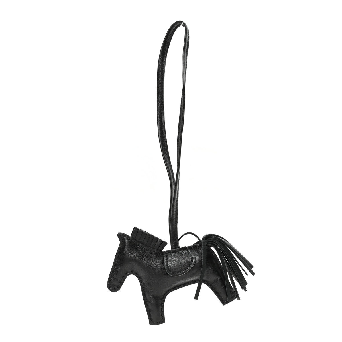 Milo Lambskin Grigri Rodeo Horse Bag Charm PM So Black