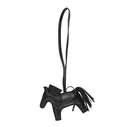 Hermes Milo Lambskin Grigri Rodeo Horse Bag Charm PM So Black 1 of 4