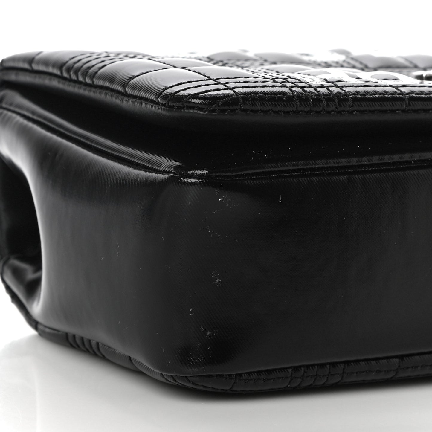 Patent Quilted Horseferry Print Small Lola Bag Black