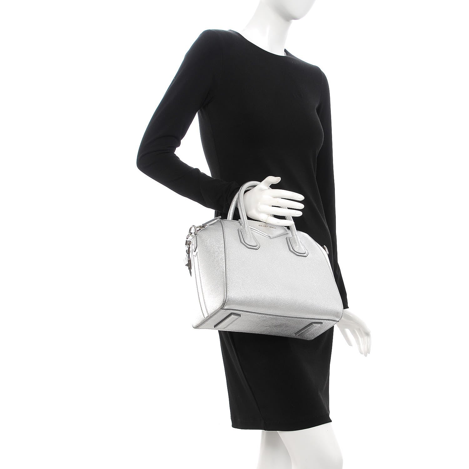 Givenchy Metallic Sugar Goatskin Small Antigona Silver 3 of 8