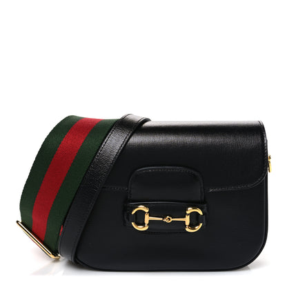 Gucci Azalea Calfskin Web Mini Horsebit 1955 Shoulder Bag Black 1 of 11