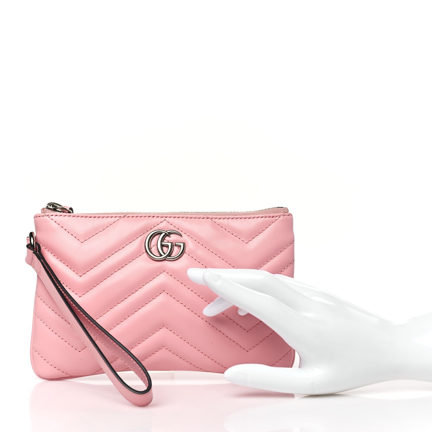 Calfskin Matelasse GG Marmont Wrist Wallet Wild Rose