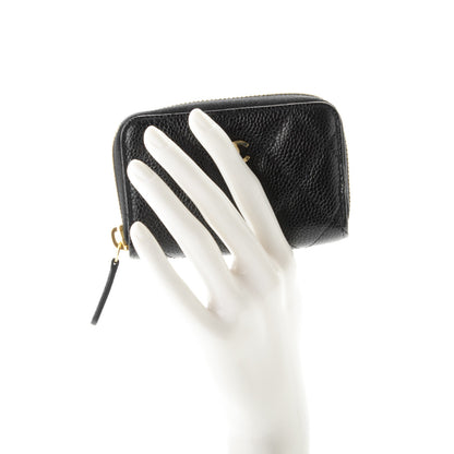 Chanel Caviar Quilted Zip Coin Purse Black 2 of 7