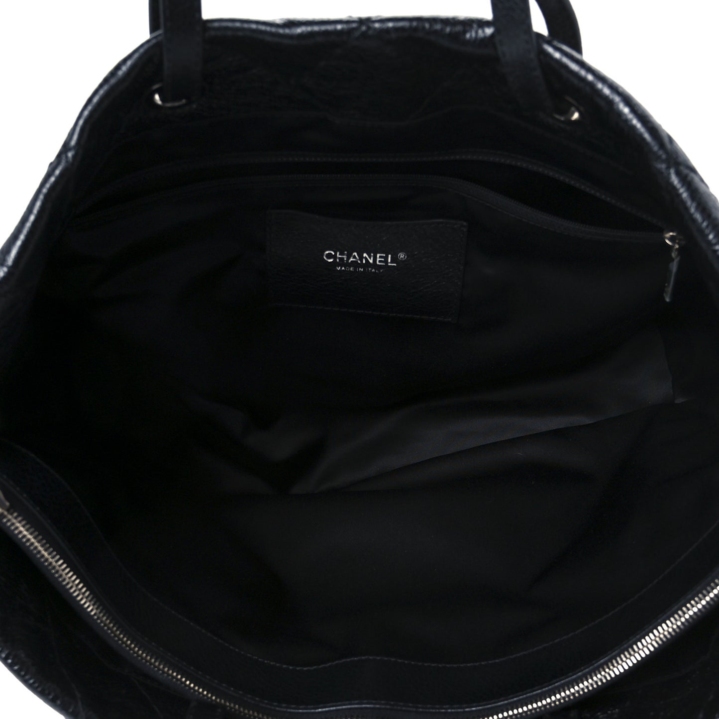 Glazed Calfskin Large On The Road Tote Black