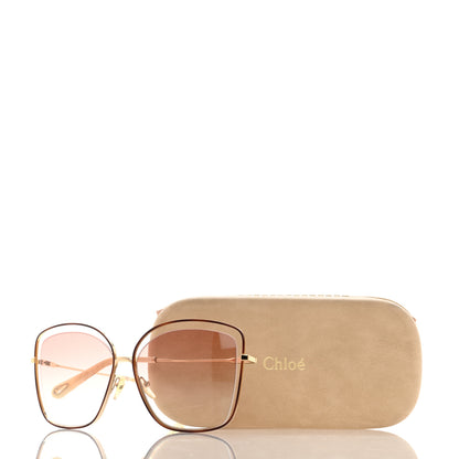 Chloe Poppy Cutout Square Sunglasses CE133S Gold Pink 7 of 7